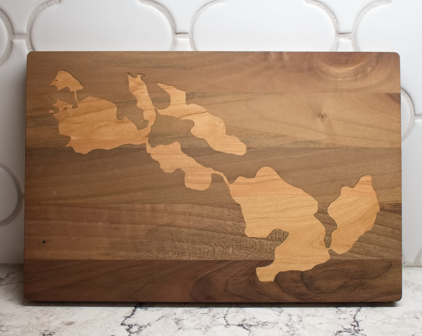 7.75" x 11.75" Wooden Lake Inlay Decorative Board - Matt Granger Designs