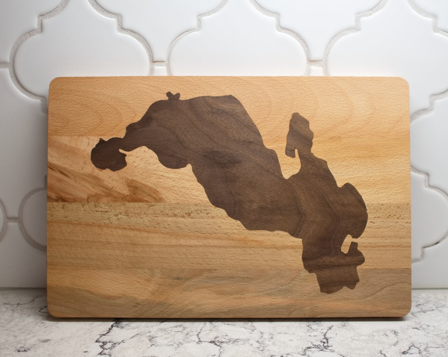 7.75" x 11.75" Wooden Lake Inlay Decorative Board - Matt Granger Designs