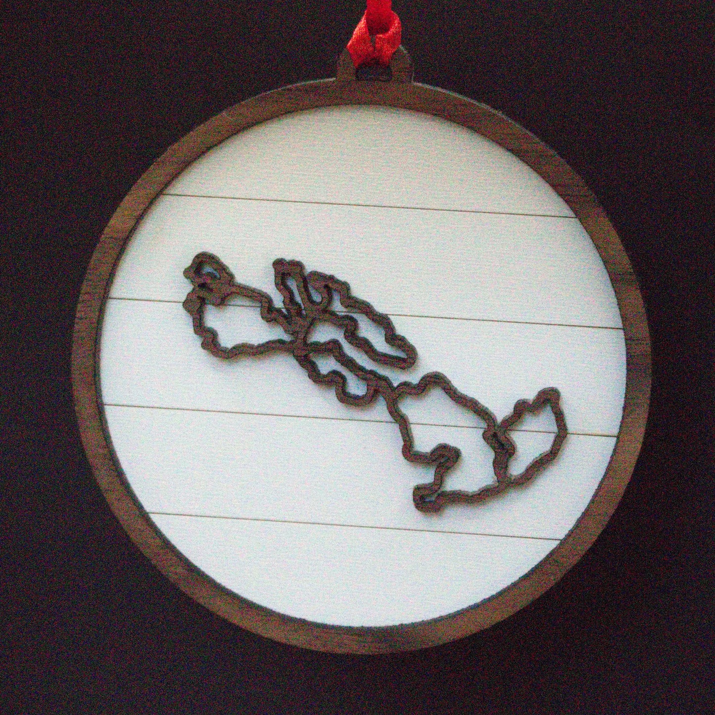 Shiplap Wood Christmas Ornament Lake (Indiana)