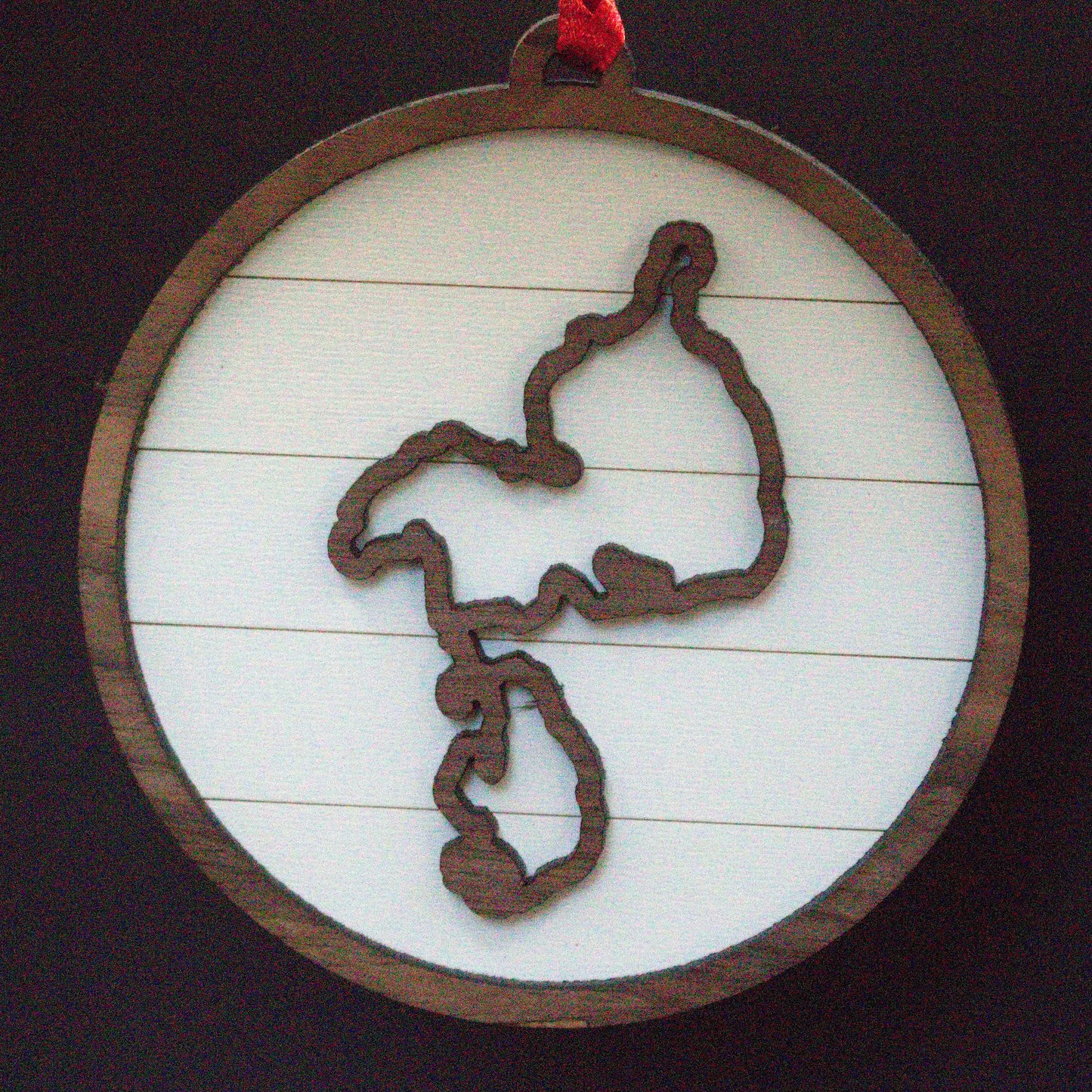Shiplap Wood Christmas Ornament Lake (Indiana)