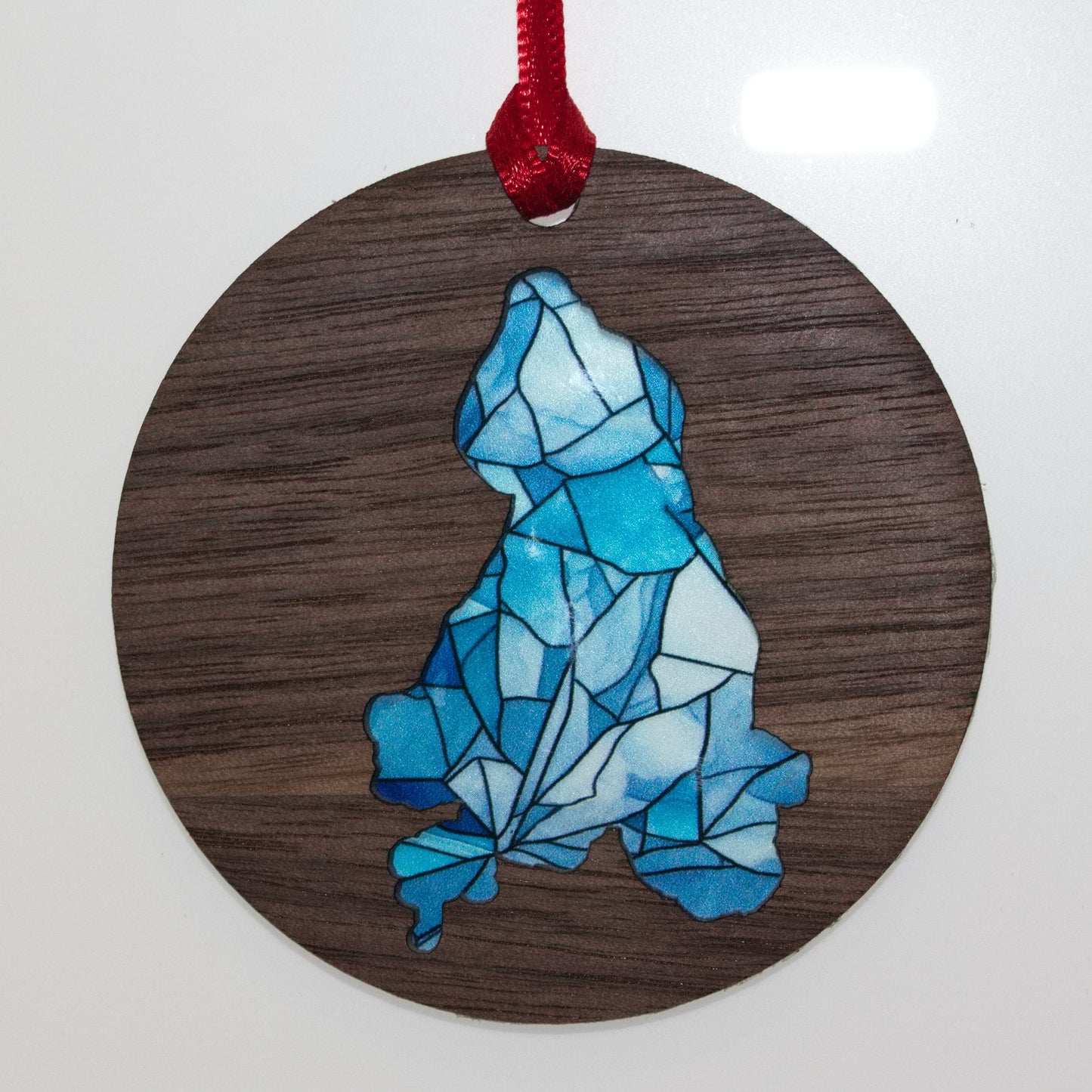Mosaic Acrylic and Wood Christmas Ornament Lake (Michigan)