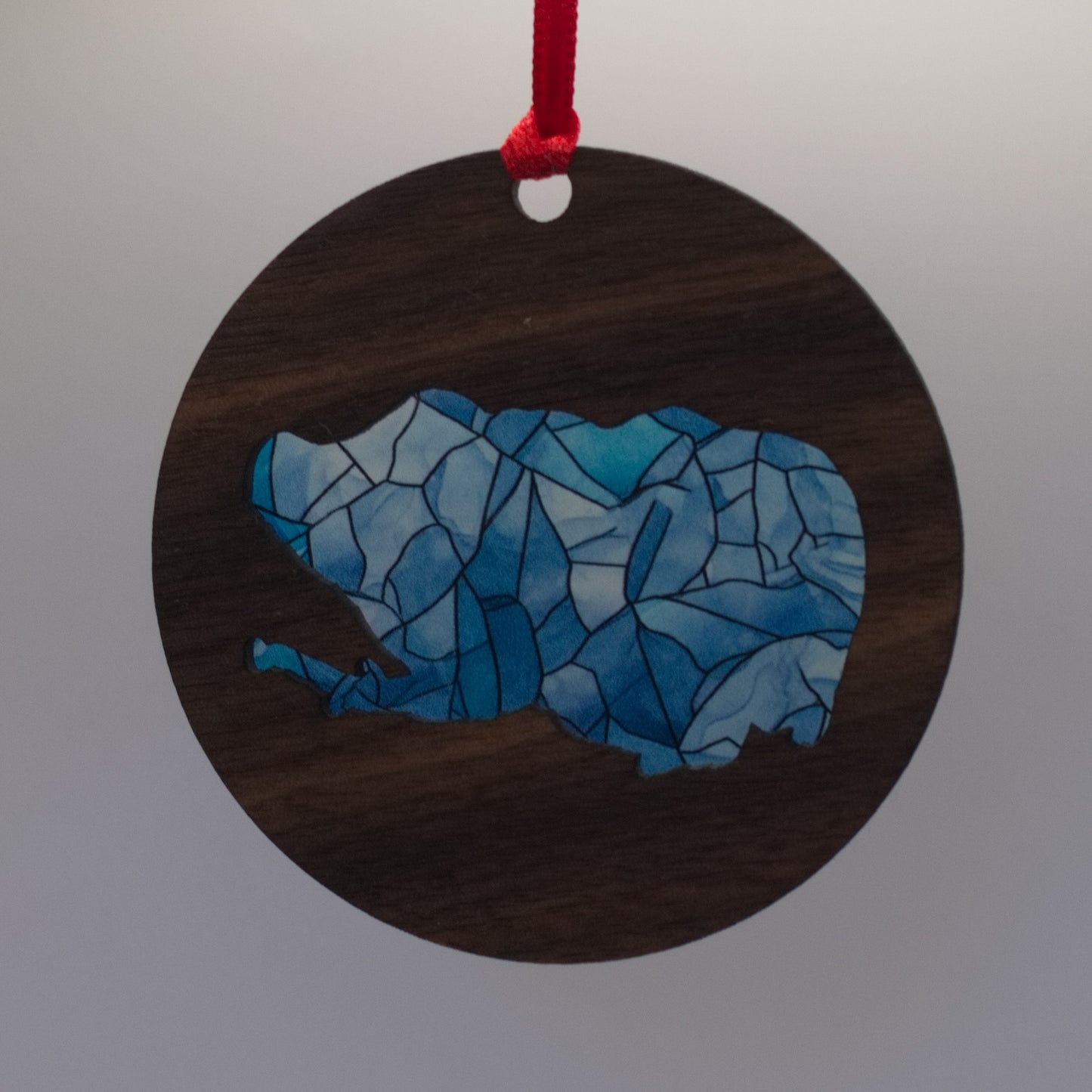 Mosaic Acrylic and Wood Christmas Ornament Lake (Indiana)
