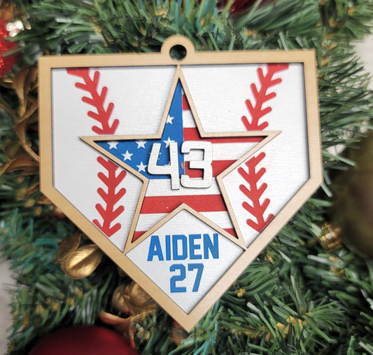 Custom Baseball Christmas Ornaments