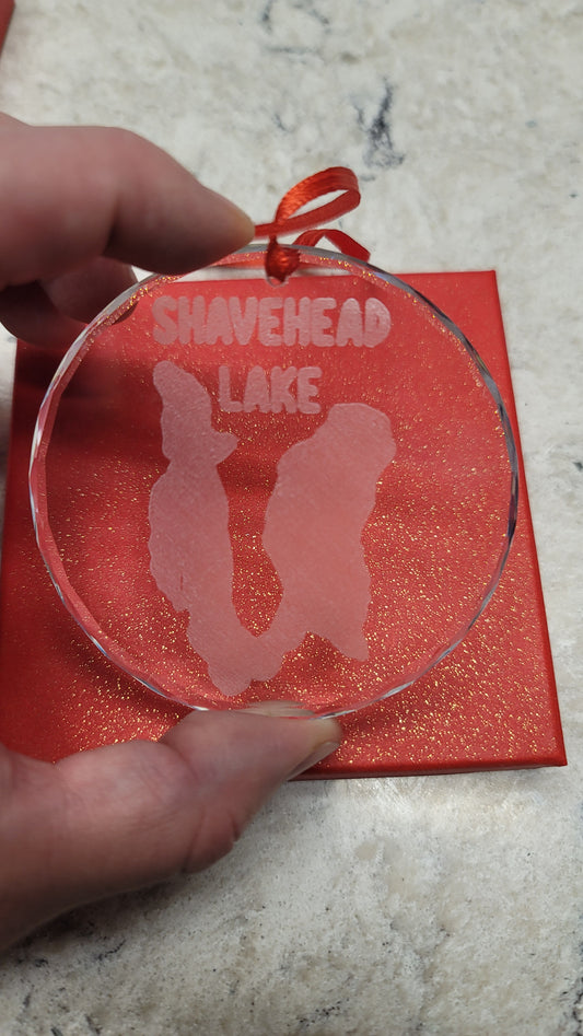 Sale Shavehead Lake Glass Christmas Ornament