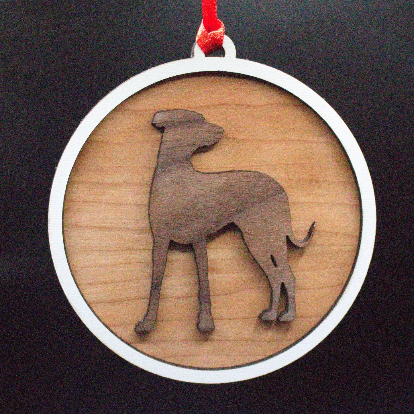 Wooden Dog Christmas Ornaments