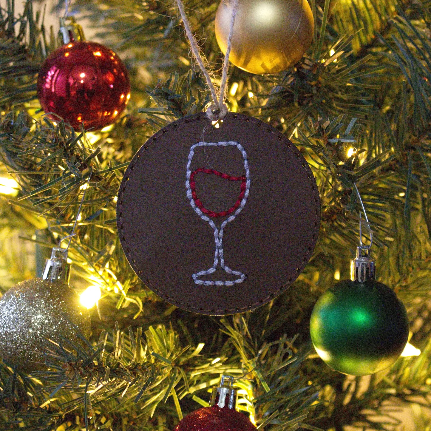 Leather Color Stitched Christmas Ornaments - Matt Granger Designs