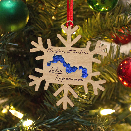 Snowflake Christmas Ornament Lake (Indiana) - Matt Granger Designs