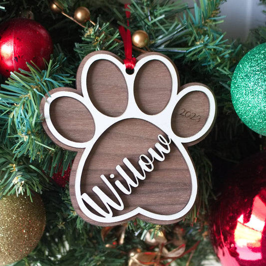 Custom Paw Christmas Ornaments