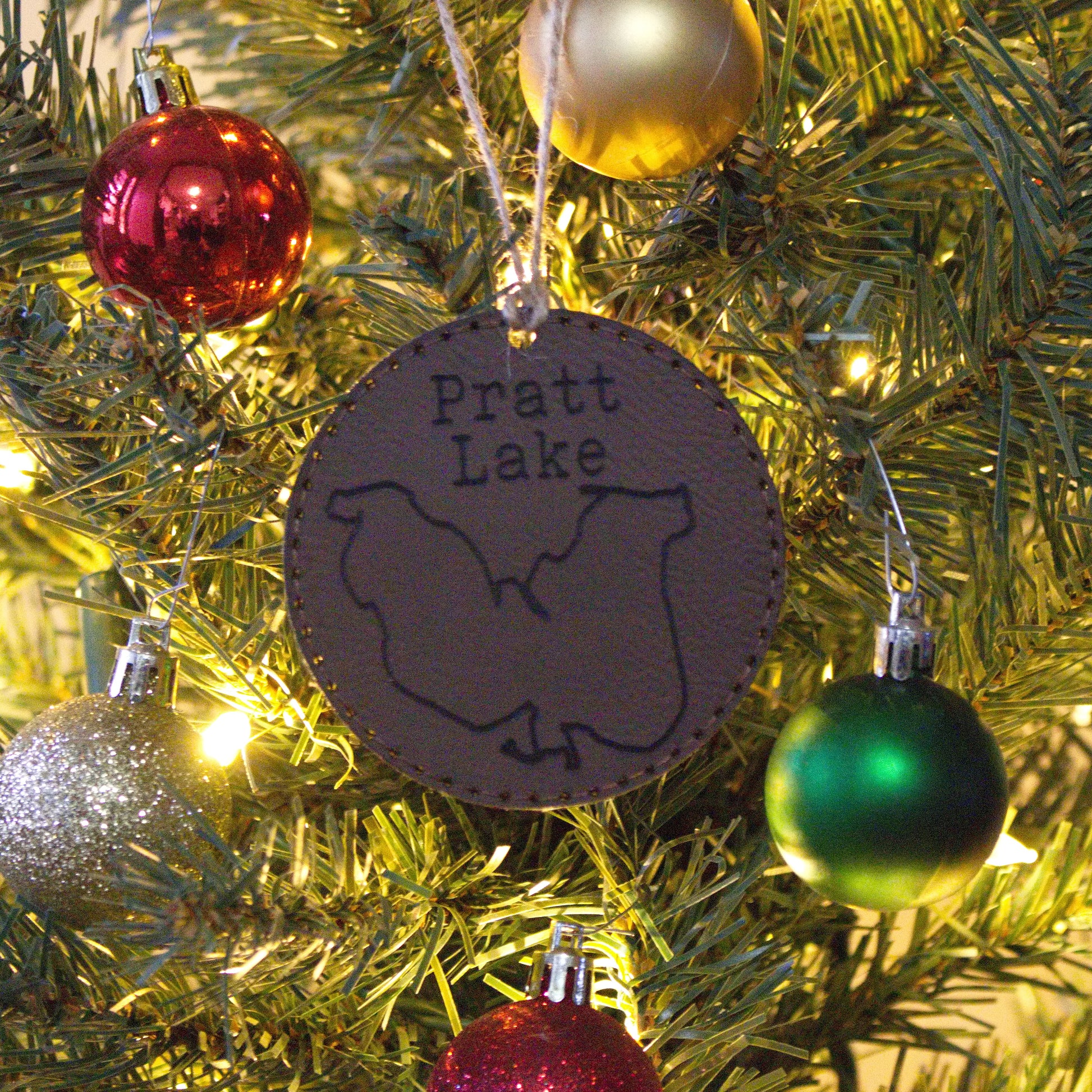 Leather Christmas Ornament Lake (Michigan) - Matt Granger Designs