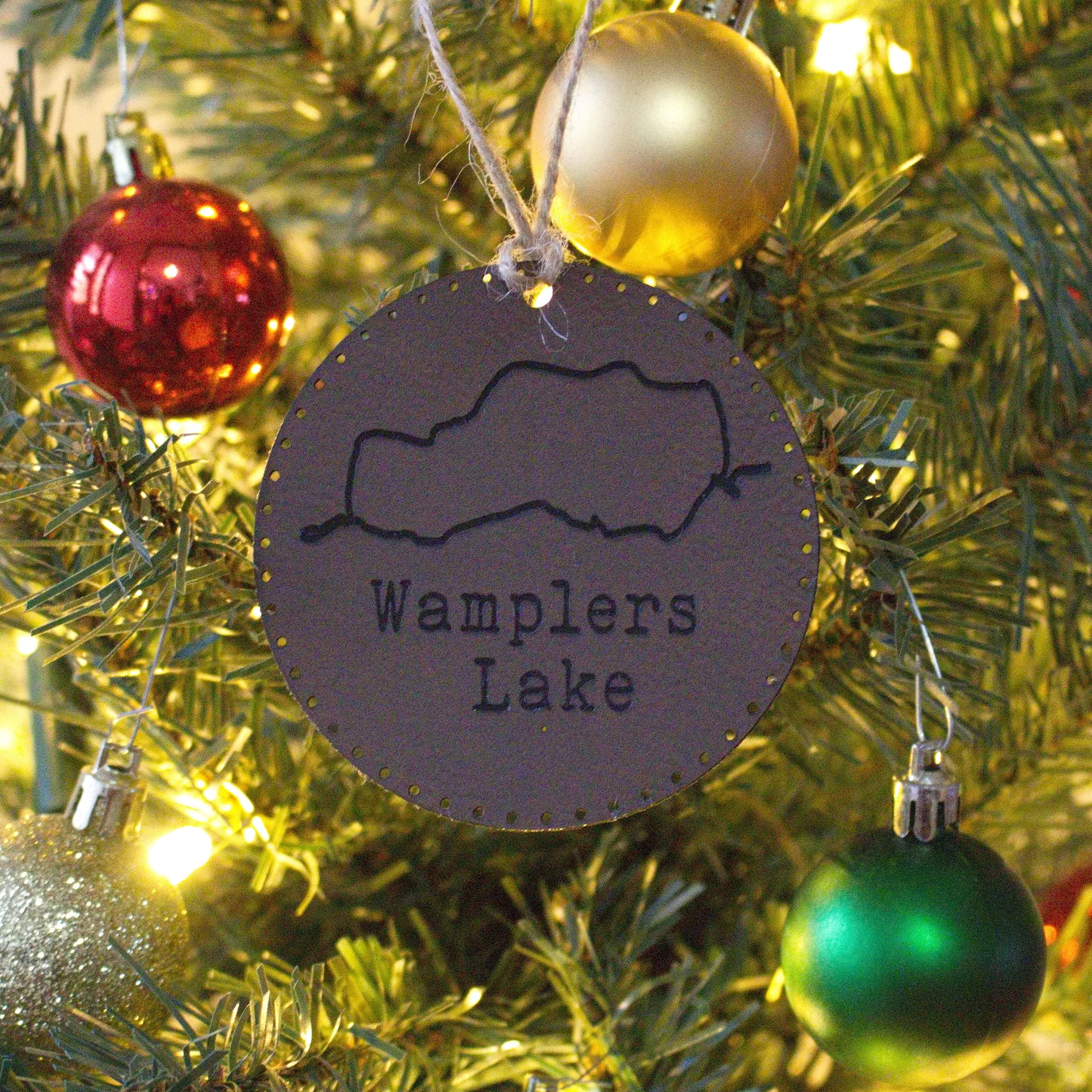 Leather Christmas Ornament Lake (Michigan) - Matt Granger Designs