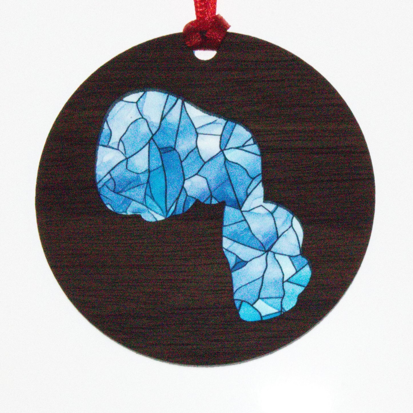 Mosaic Acrylic and Wood Christmas Ornament Lake (Michigan)