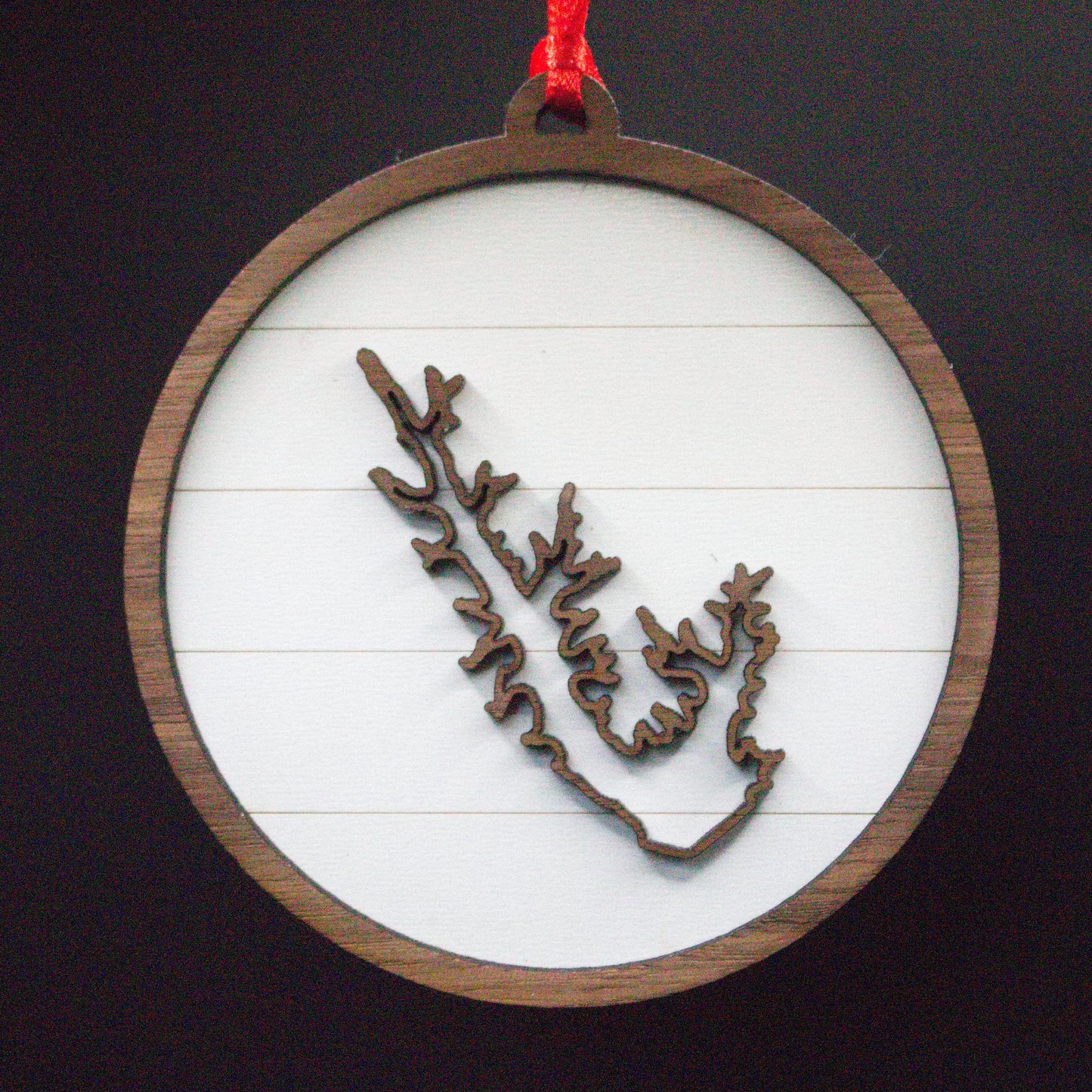Shiplap Wood Christmas Ornament Lake (Indiana)