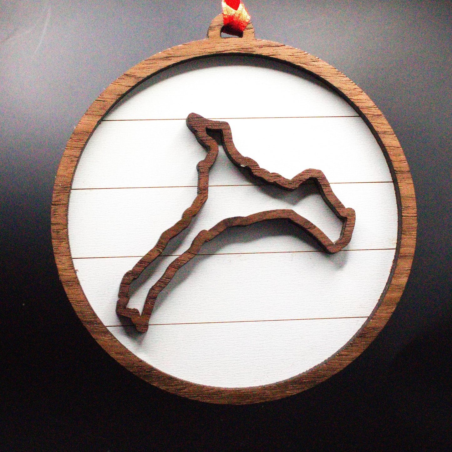 Shiplap Wood Christmas Ornament Lake (New York)