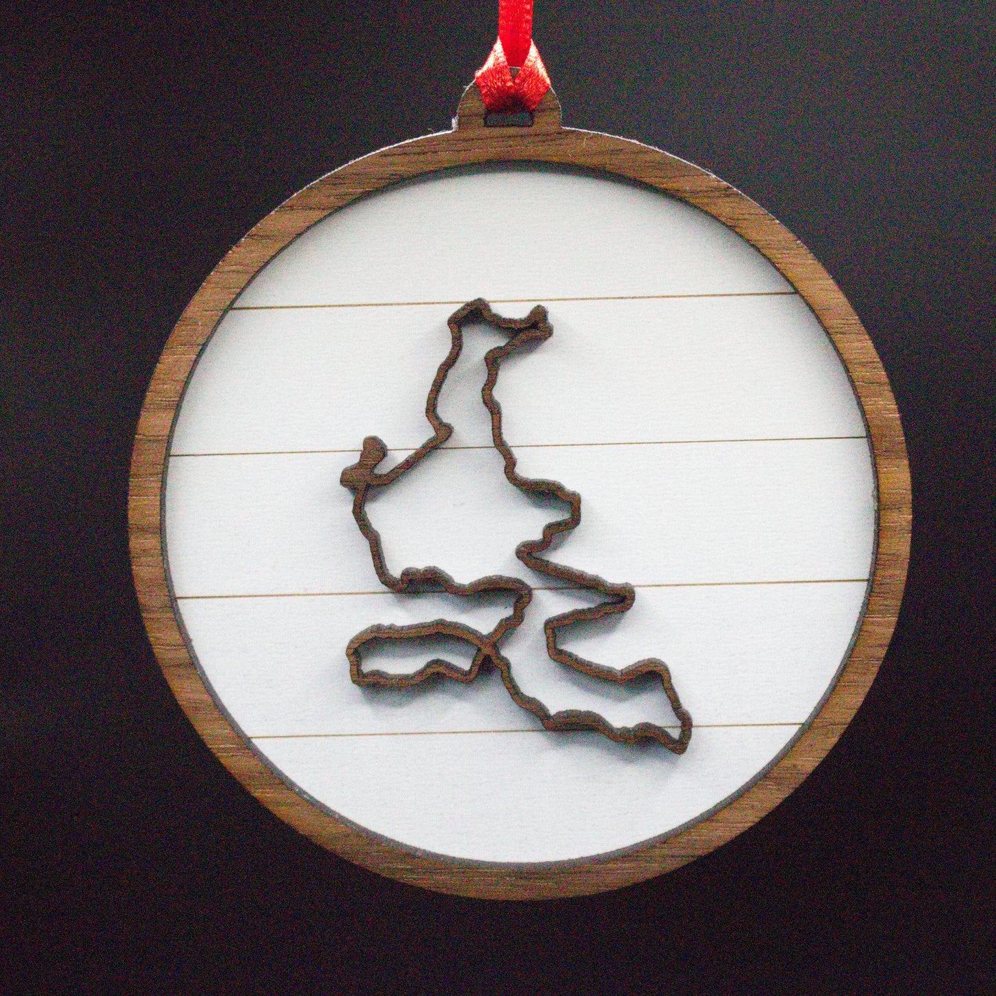 Shiplap Wood Christmas Ornament Lake (New York)