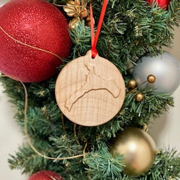 Wood 3D Christmas Ornament Lake (New York) - Matt Granger Designs