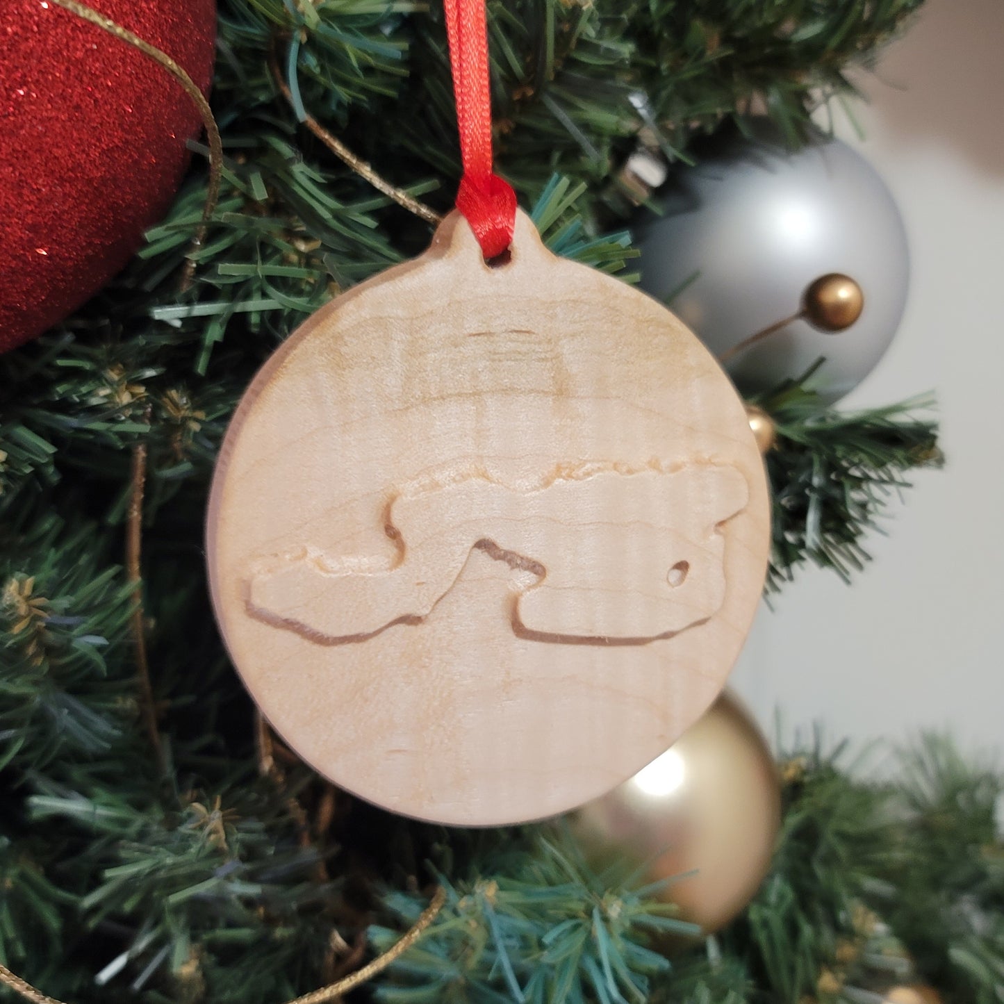 Wood 3D Christmas Ornament Lake (Michigan) - Matt Granger Designs