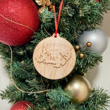 Wood 3D Christmas Ornament Lake (Michigan) - Matt Granger Designs
