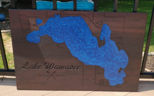 20"x30" Wooden Epoxy Lake Maps - Matt Granger Designs