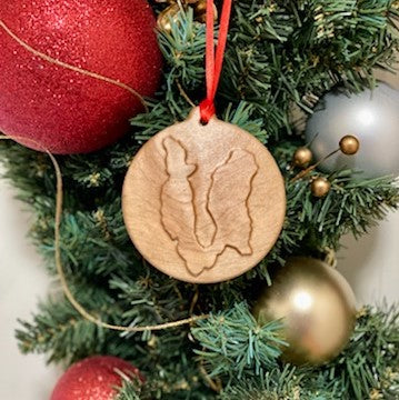 Wood 3D Christmas Ornament Lake (Michigan) - Matt Granger Designs