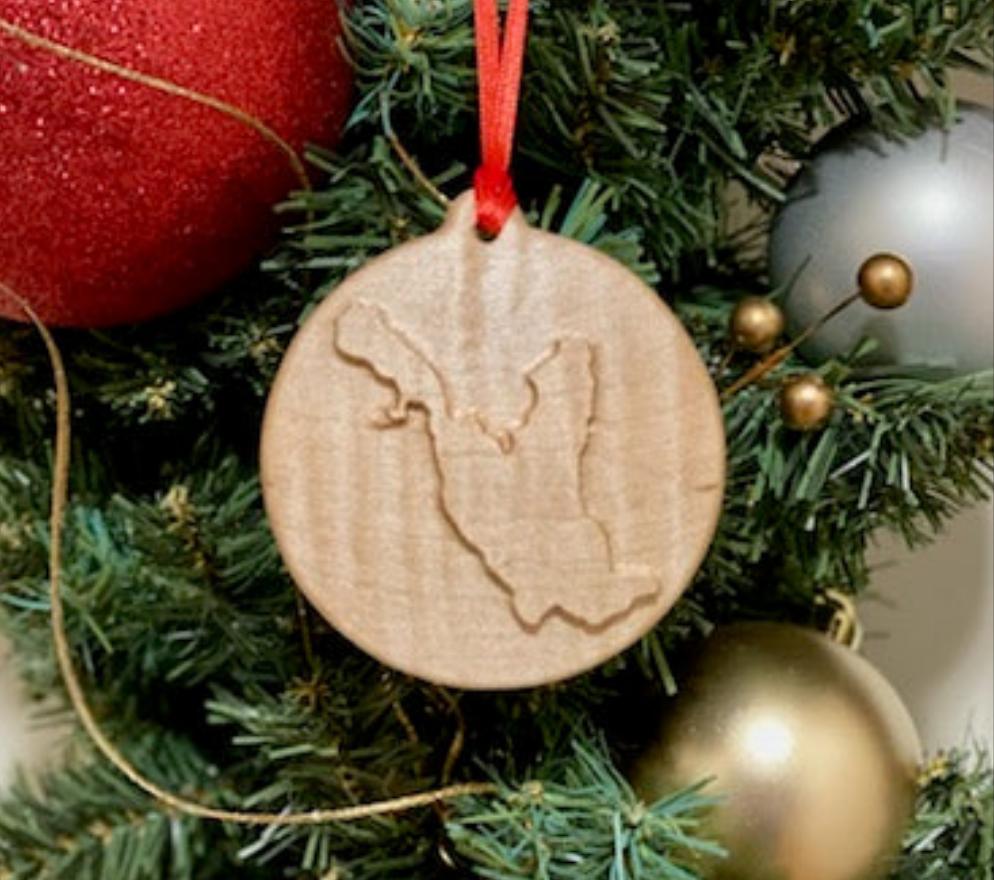 Wood 3D Christmas Ornament Lake (Michigan) - Matt Granger Designs