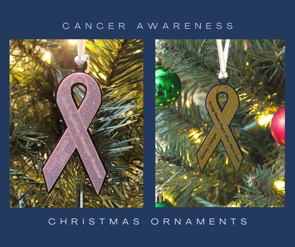 Cancer Ribbon Ornaments