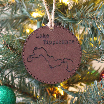 Leather Christmas Ornament Lake (Indiana) - Matt Granger Designs