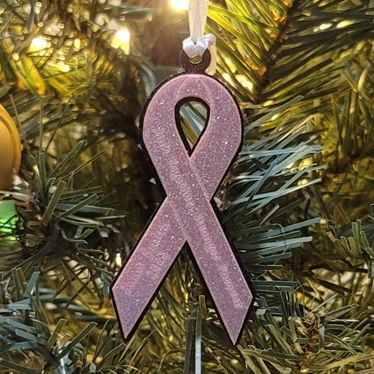 Pink Ribbon Breast Cancer Awareness Christmas Ornament