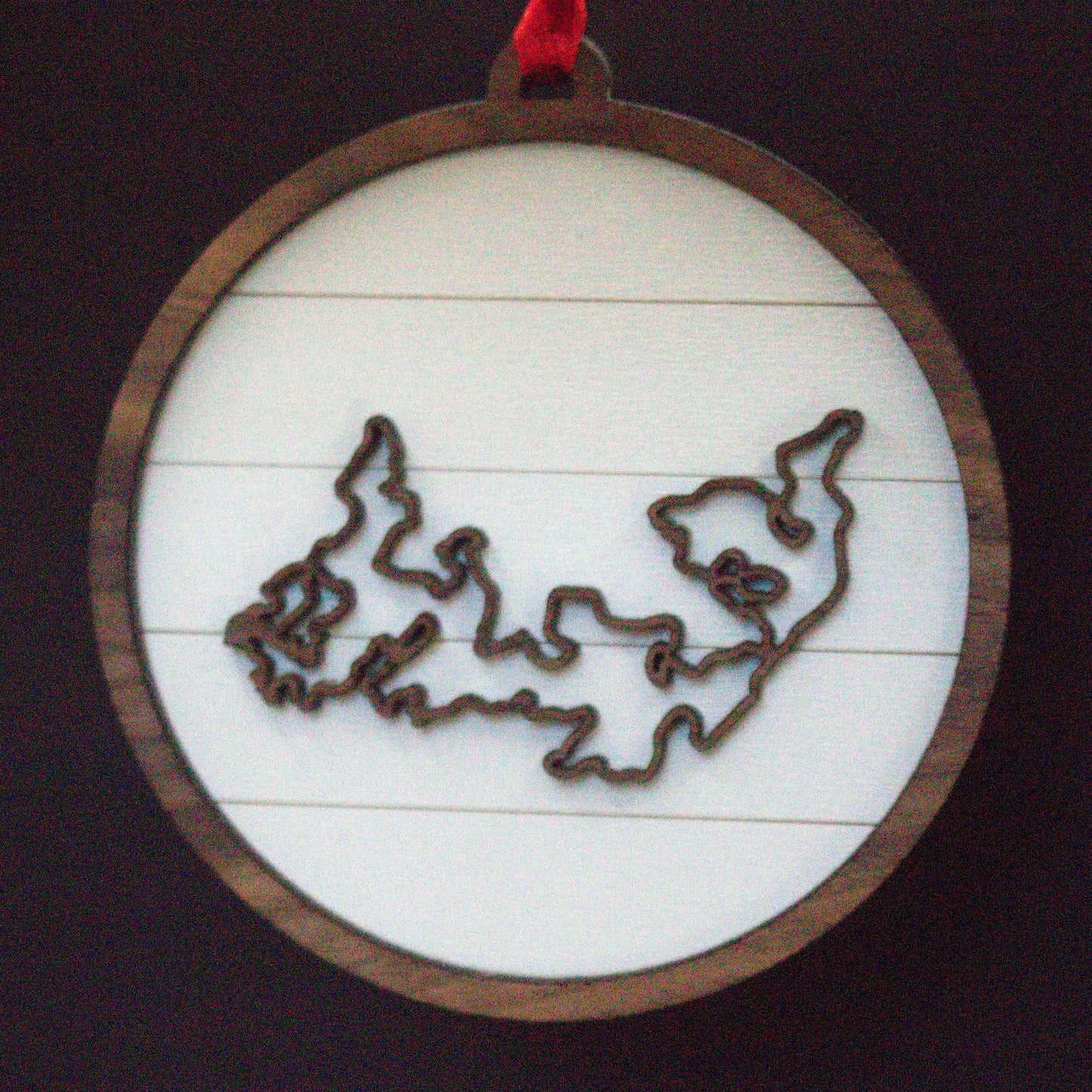 Shiplap Wood Christmas Ornament Lake (Michigan)