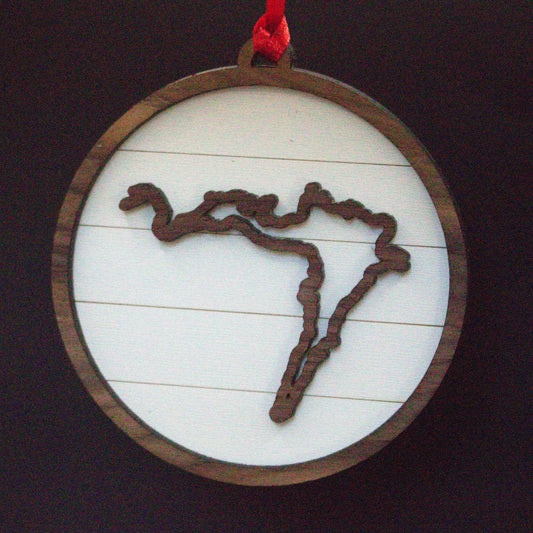 Shiplap Wood Christmas Ornament Lake (New York)