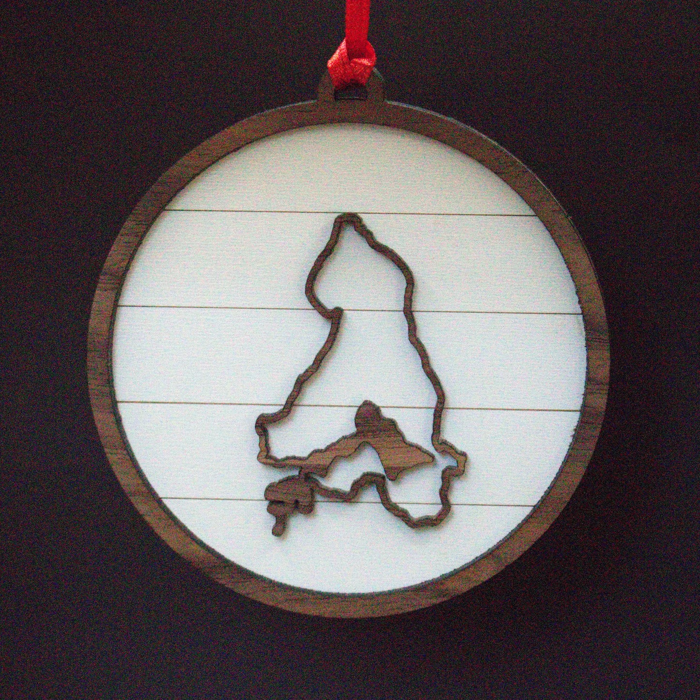 Shiplap Wood Christmas Ornament Lake (Michigan)