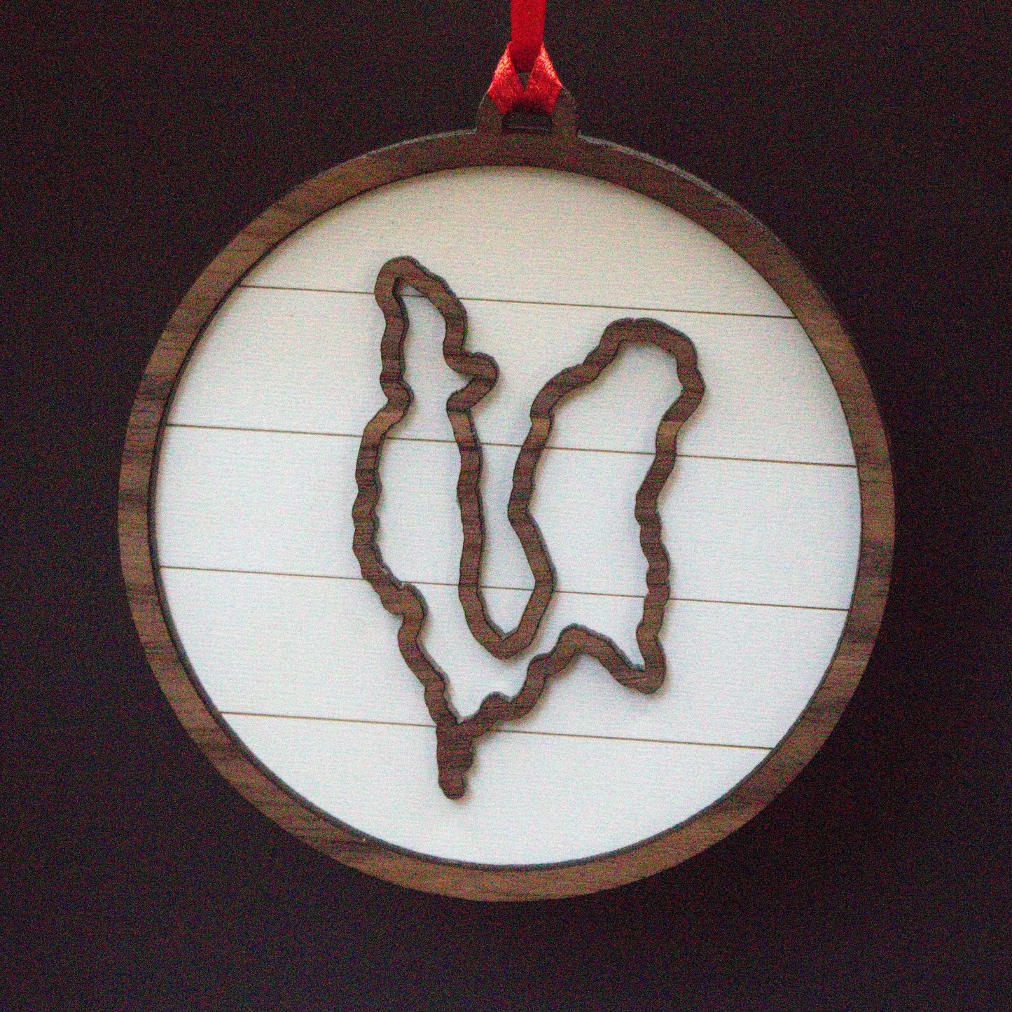 Shiplap Wood Christmas Ornament Lake (Michigan)