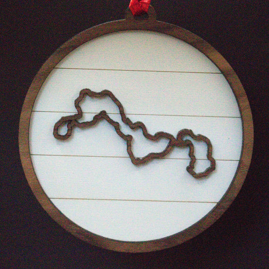 Shiplap Wood Christmas Ornament Lake (Indiana)