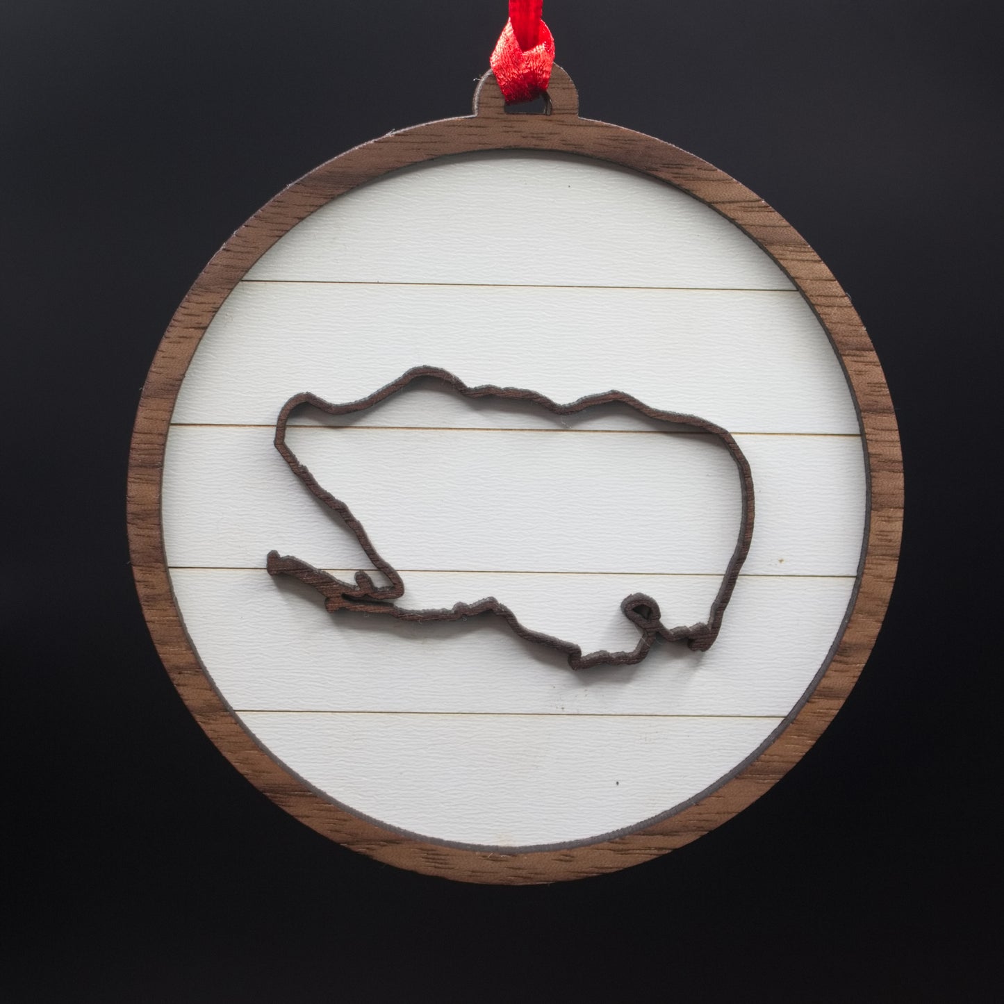 Shiplap Wood Christmas Ornament Lake (Indiana)