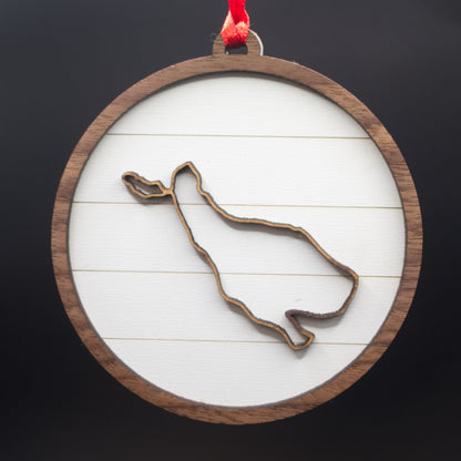 Shiplap Wood Christmas Ornament Lake (Indiana)