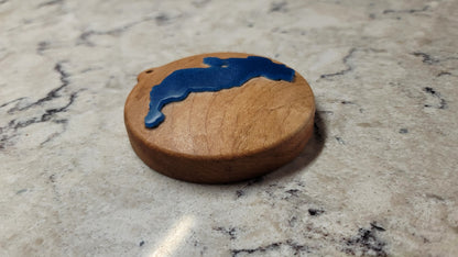 Epoxy/Wood 3D Christmas Ornament Lake (Indiana)