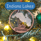 Clear Acrylic and Wood Christmas Ornament Lake (Indiana)