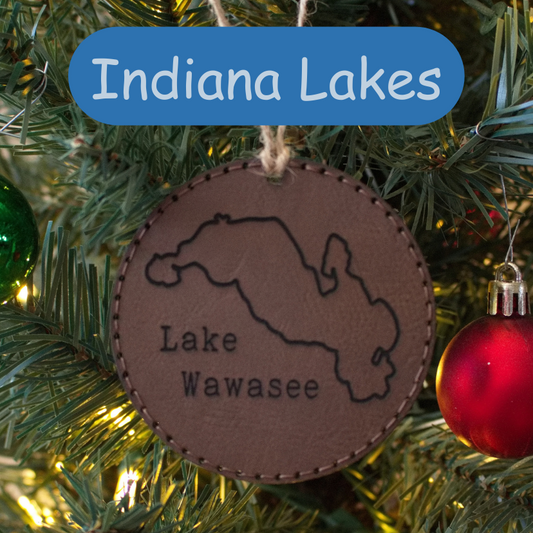 Leather Christmas Ornament Lake (Indiana)