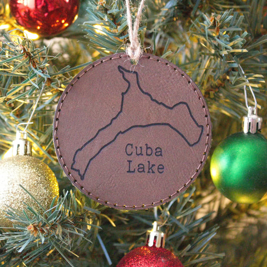 Leather Christmas Ornament Lake (New York)