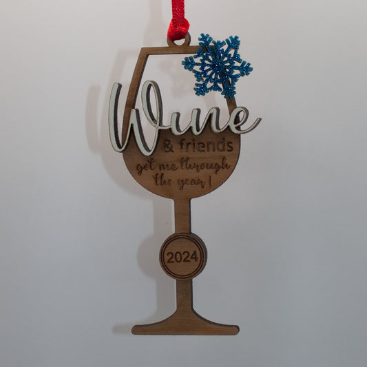 Wine and Friends Christmas Ornament