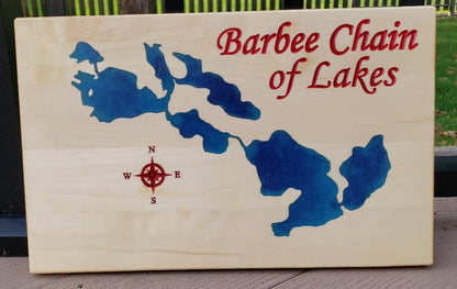 10"x15" Wooden Epoxy Lake Maps - Matt Granger Designs