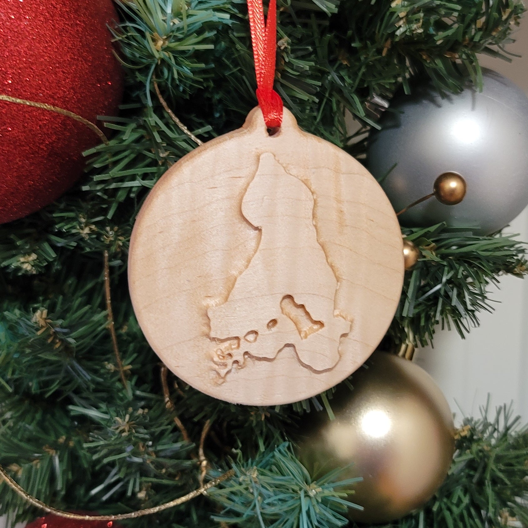 Wood 3D Christmas Ornament Lake (Michigan) - Matt Granger Designs
