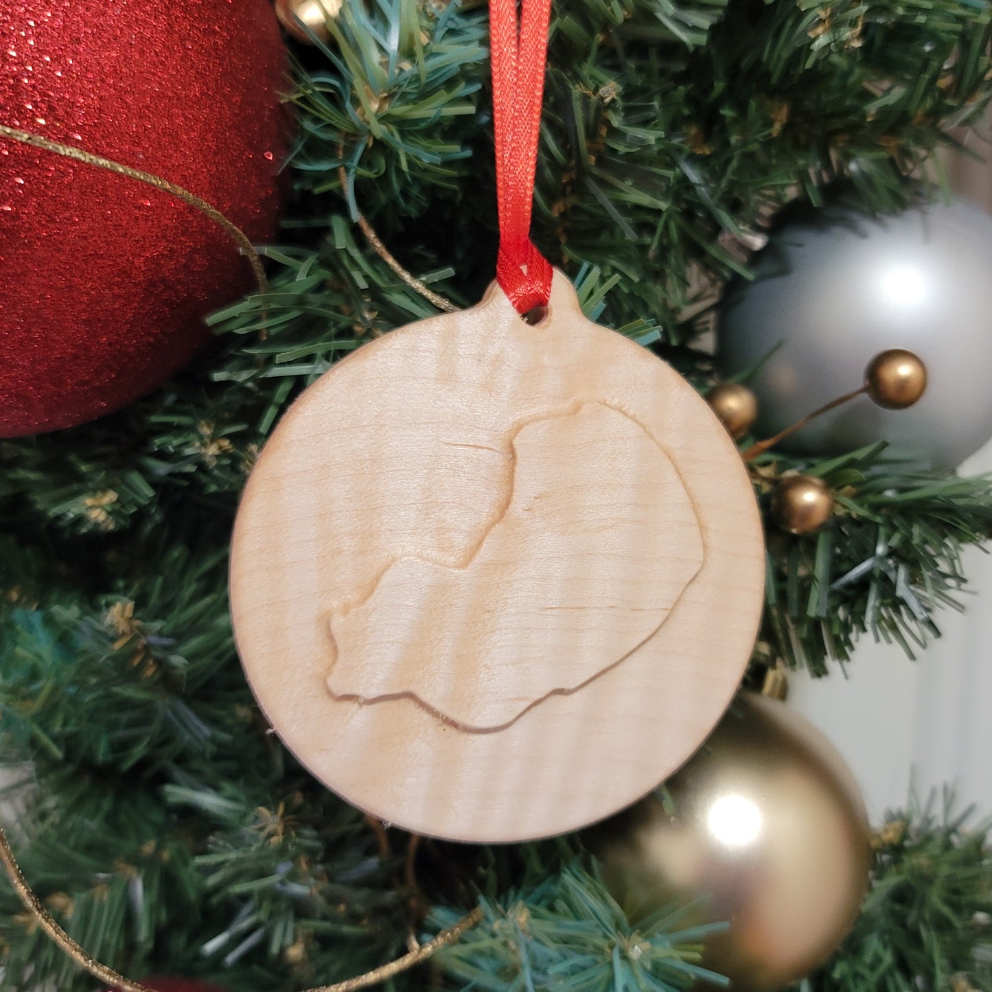 Wood 3D Christmas Ornament Lake (Michigan) - Matt Granger Designs