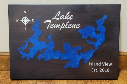 10"x15" Wooden Epoxy Lake Maps - Matt Granger Designs