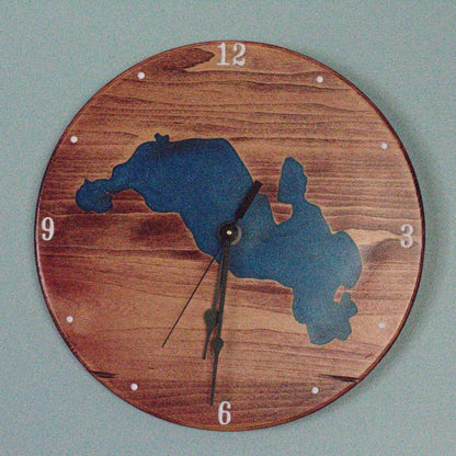 12" Diameter Wooden Epoxy Lake Clock - Matt Granger Designs