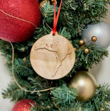 Wood 3D Christmas Ornament Lake (New York) - Matt Granger Designs