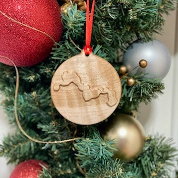 Wood 3D Christmas Ornament Lake (Indiana) - Matt Granger Designs