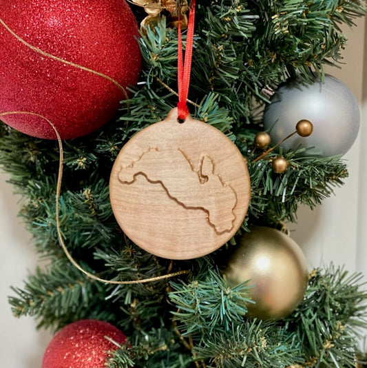 Wood 3D Christmas Ornament Lake (Indiana) - Matt Granger Designs