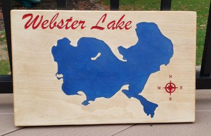 10"x15" Wooden Epoxy Lake Maps - Matt Granger Designs