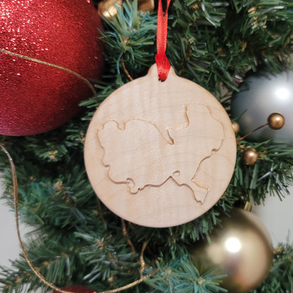 Wood 3D Christmas Ornament Lake (Indiana) - Matt Granger Designs